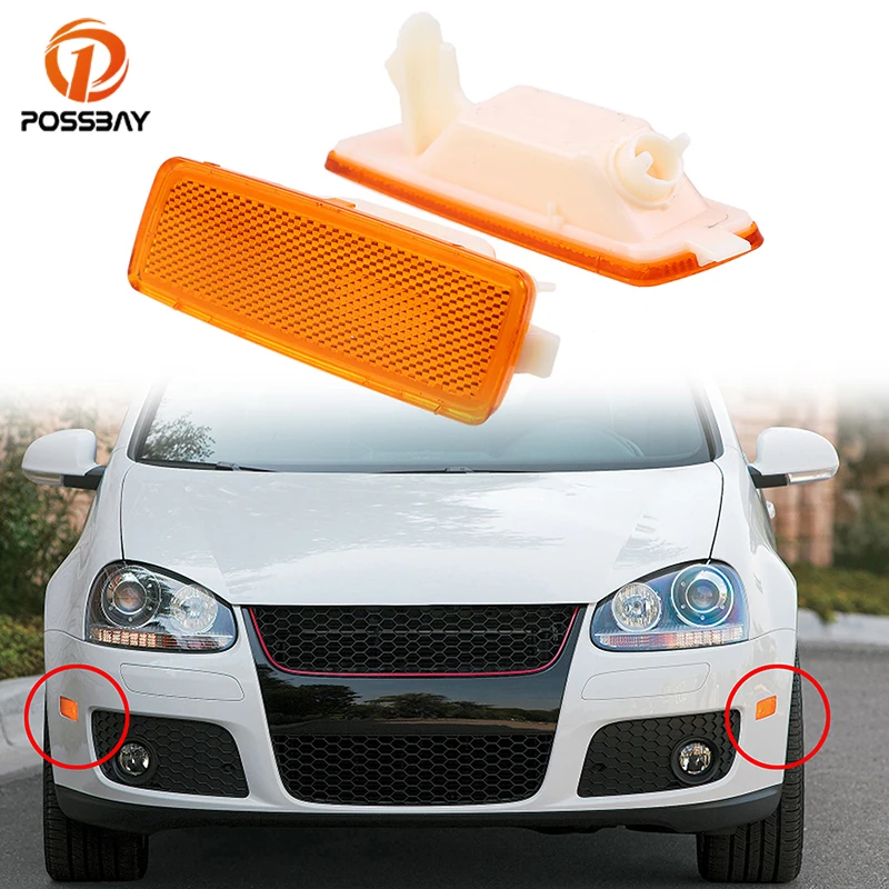 

POSSBAY Car Front Bumper Side Marker Light Turn Signal Light Shell for VW Golf/R32/GTI/Rabbit 2006-2009 Indicator Light Housing