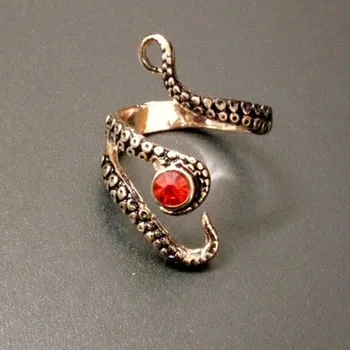 

Tentacle Ring Band Octopus Ring Seductive Tentacle Ring in Ancient Rose Gold Plating Color Rhinestone by Octopus adjustable size