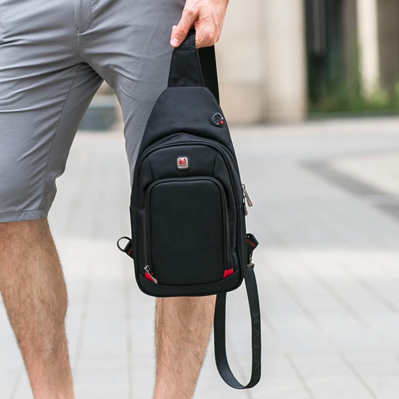 BALANG Large Capacity Waterproof Chest Pack for Ipad Zipper Messenger