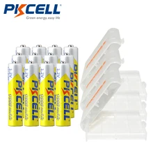 12 X PKCELL AAA Battery Ni-MH 1.2V 1000MAH AAA Rechargeable Battery Batteries 3A Bateria Baterias + 3Pcs Battery Hold Case Box