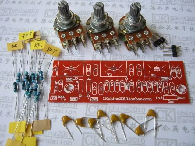 

2pcs diy Kits Amplifier Passive Bass Treble Tone Board Volume Control Pre-amplifier Board