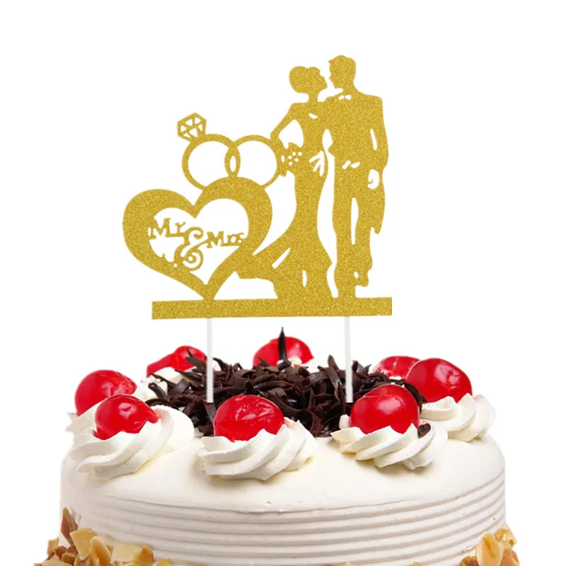 

Mr & Mrs Cake Flag Bridal Cake Toppers Multi Colors Birthday Wedding Engagement Party Cake Decor Wholesale Supplies DIY Xmas