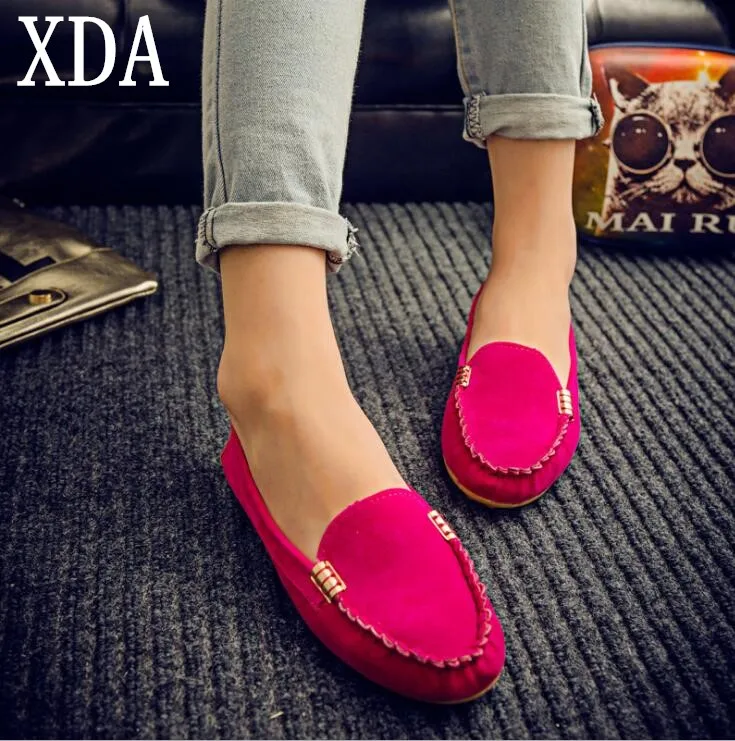 

XDA Hot Sale 2018 Summer Woman Flats New Fashion Pure Color Concise Flat Casual Shoes Round head Comfortable Female single Shoes