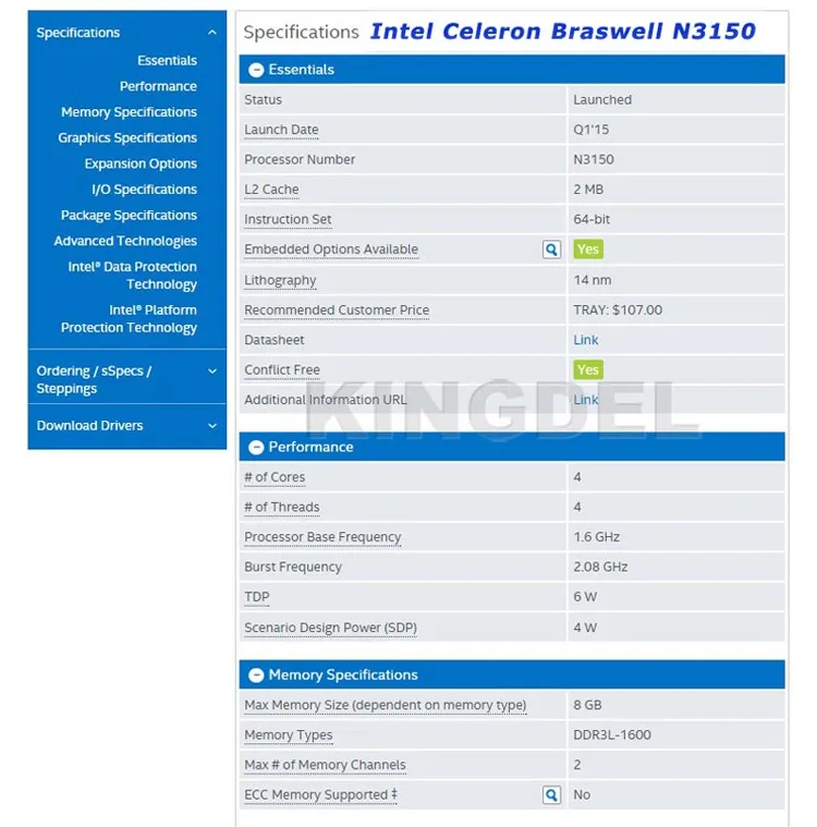 Тонкий клиент, мини ITX компьютер Intel Celeron n3150, 14nm, 4 ядра, двойной HDMI, VGA, 1 * RS232, 4 * USB3.0, 300 м Wi-Fi, окно 10 Мини-ПК