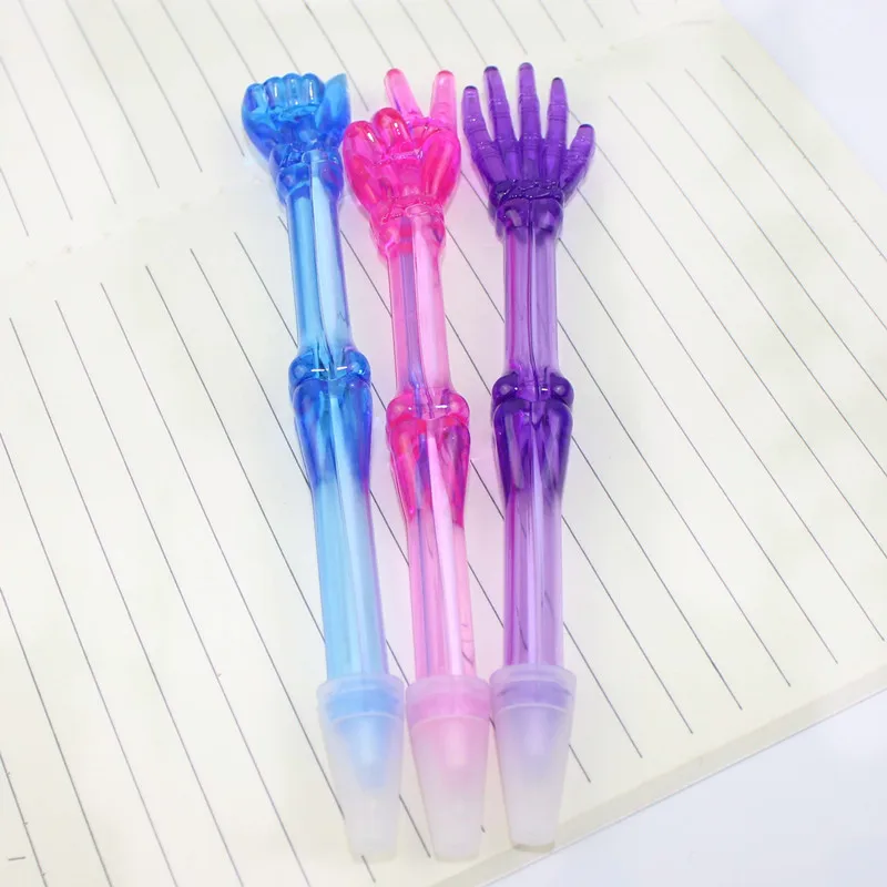 3pcs/lot Creative Novelty Stationery Office Supplies Student Prize Fingers Realistic Bone Shape Ballpoint Pen