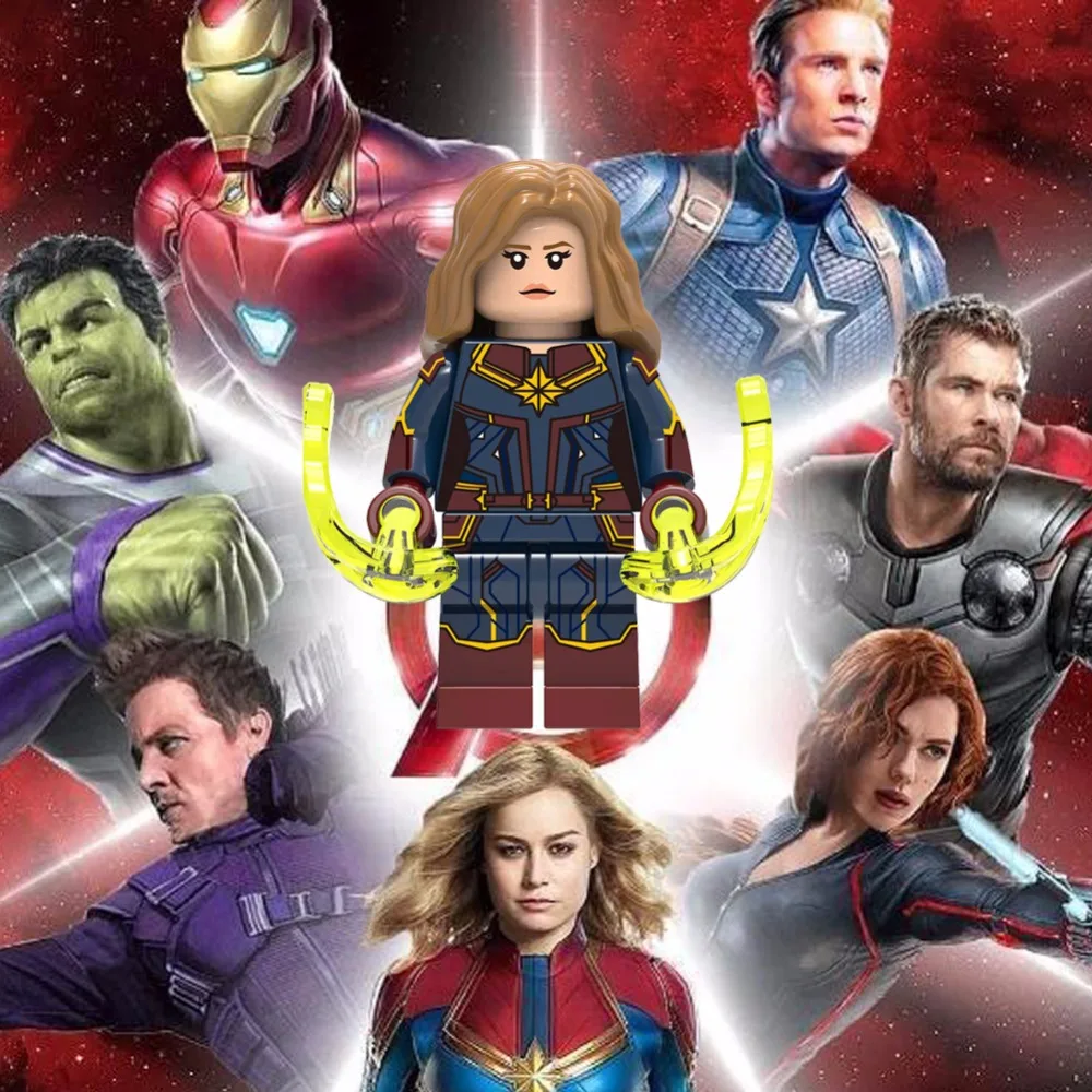 Legoings Captain Marvel Super Heroes Venom Thanos Guardians of Galaxy Spider Iron man Avengers HULK Building Blocks Toys Figures