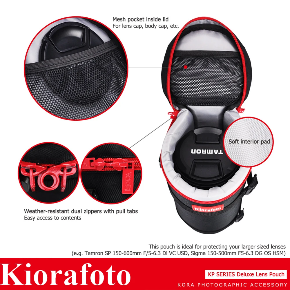Kiorafoto Deluxe чехол для объектива водонепроницаемый чехол для камеры Canon Nikon sony Fuji Pentax Panasonic Leica JBL Xtreme сумка протектор