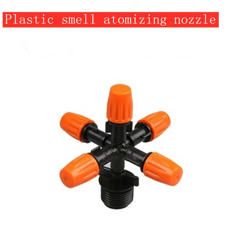 

5-Head Atomization Nozzle Water Adjustable Fog Control Sprayer DIY Micro Drip Irrigation Plant Garden Mist Sprinkler Adapter