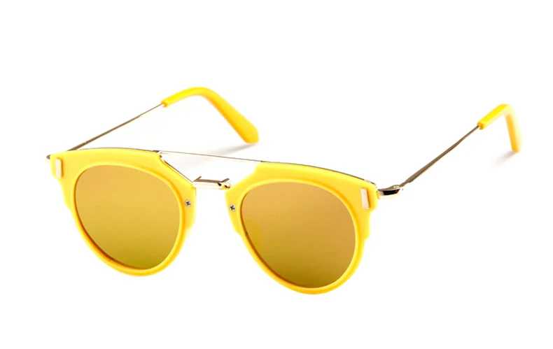 Плоские линзы малыш Солнцезащитные очки для женщин для мальчиков Обувь для девочек милый зеркало для Рамки uv400 зеркало очки Защита от солнца Очки - Цвет линз: YF11 Yellow Yellow