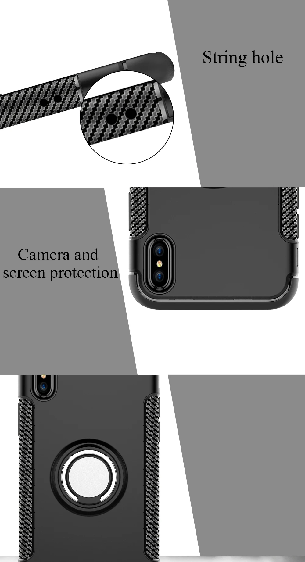 PORTEFEUILLE shockproof armor case for iphone  6 7 8 plus 5 x XR XS MAX luxury metal aluminum bumper cover with ring accessories (7)