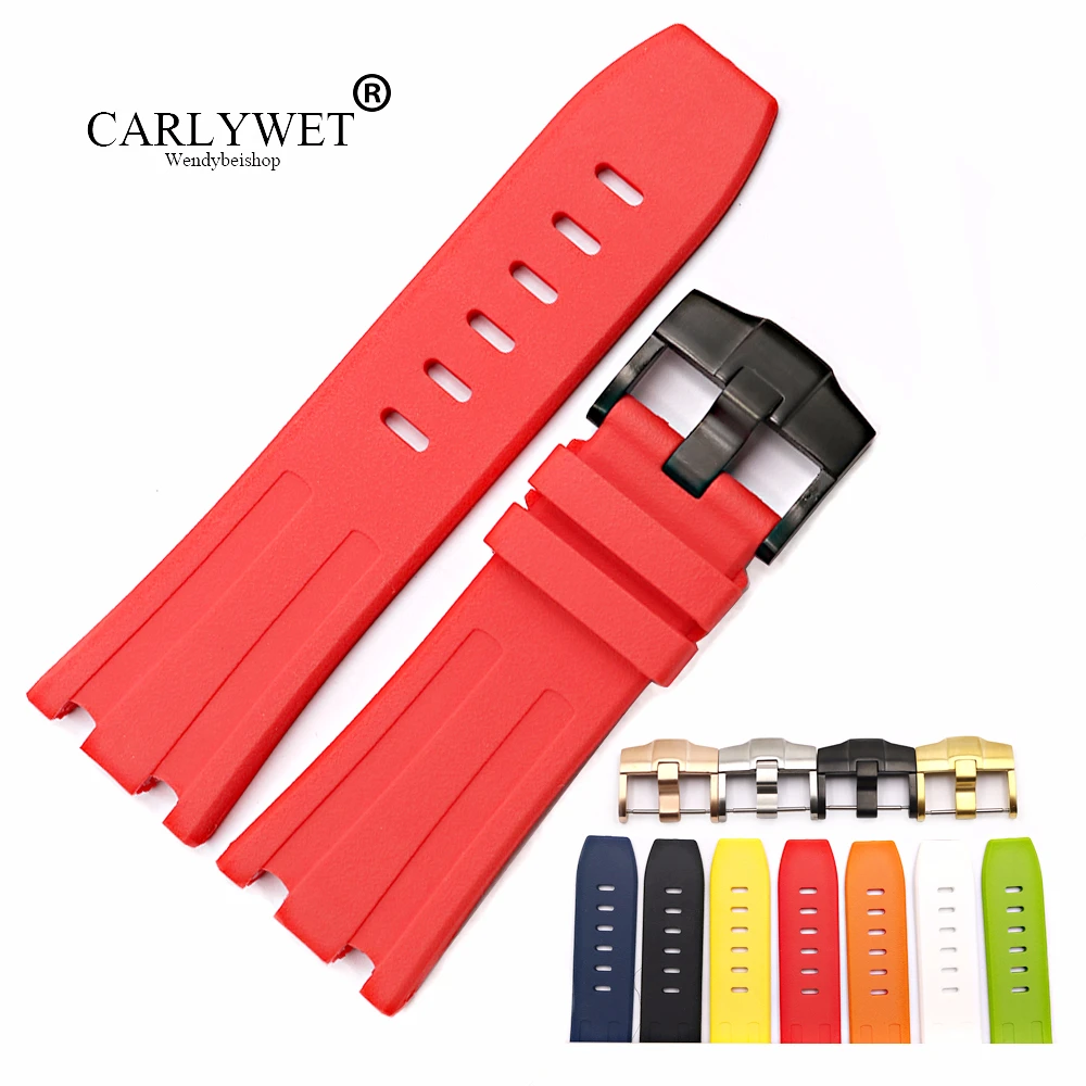 CARLYWET 28 мм оптовая продажа резиновые водонепроницаемые ремешки для часов