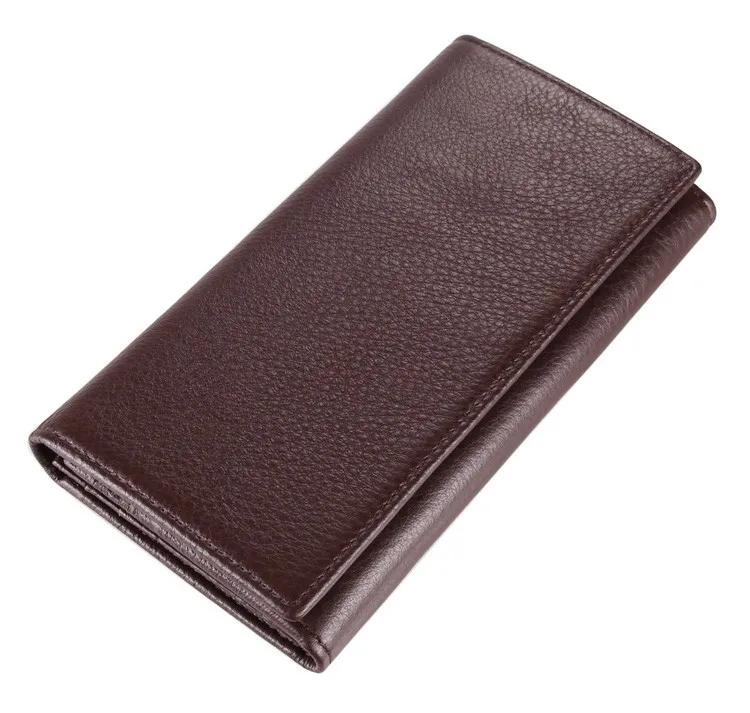 

Large Capacity Real Genuine Leather Men Wallets Coffee / Black Color 17 Card Holders Long Man Purse Cowskin Wallet #VP-J8058