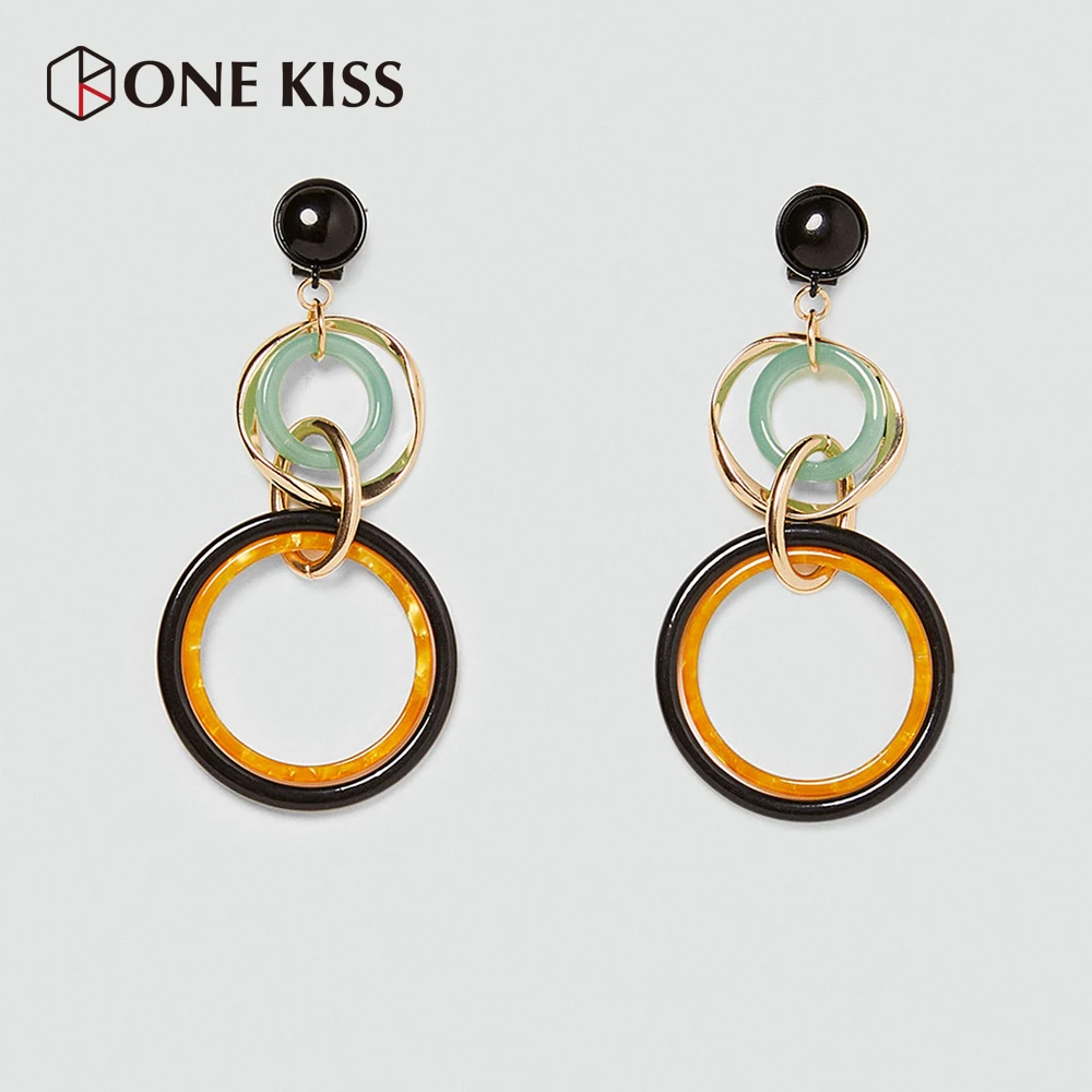 

Fashion Women Long Pendant Earrings Jewelry Bohemian Wedding Engagement Statement Acrylic Laminated Drop Earrings For Women