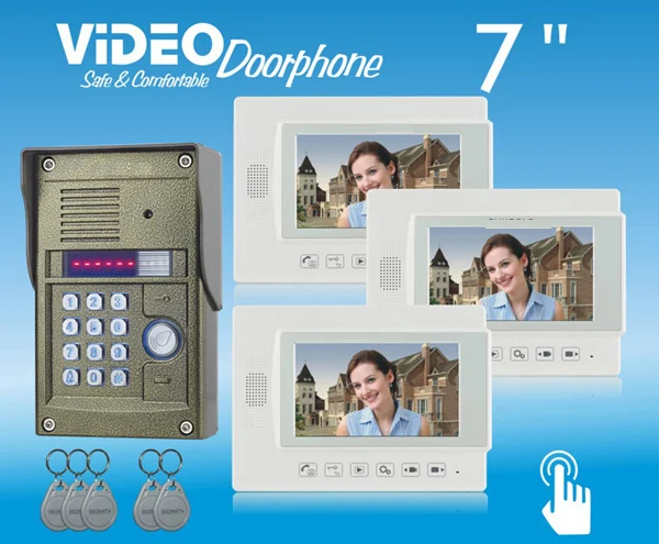ZHUDELE Home security 7"video door phone,waterproof 700TVL