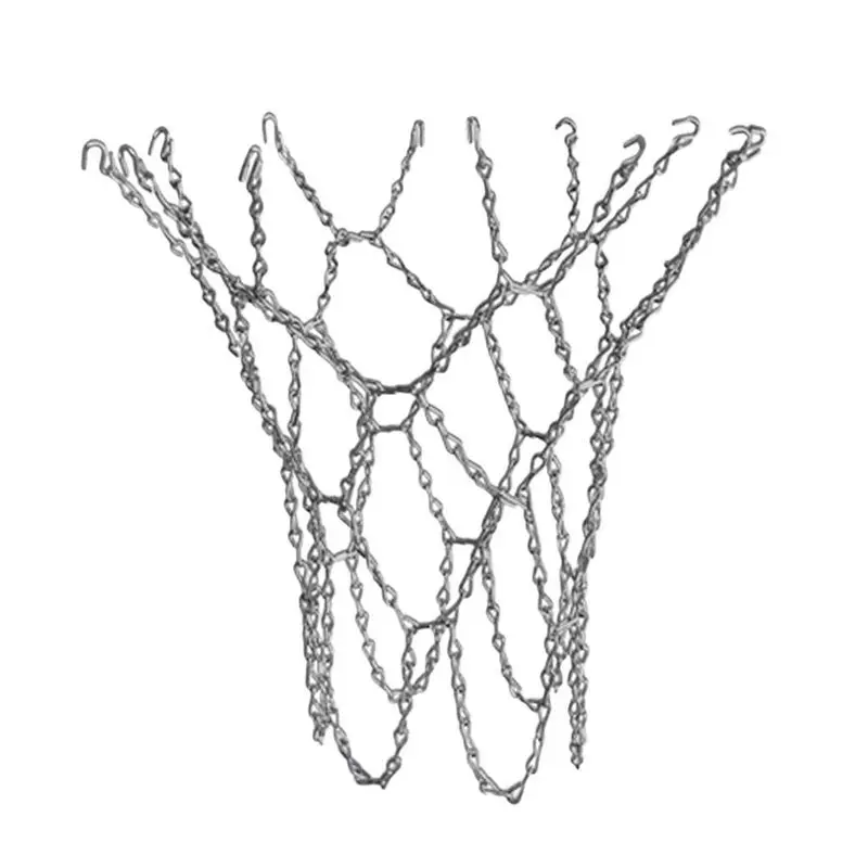 Баскетбольная сетка, оцинкованная металлическая сетка, стальная цепная сеть, прочная и надежная для наружной корзины