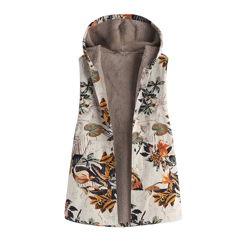 Женский жилет размера плюс 5xl, пальто в стиле ретро с цветочным принтом, весна-осень, верхняя одежда с капюшоном, пальто Veste Femme, повседневное пальто с принтом, жилет
