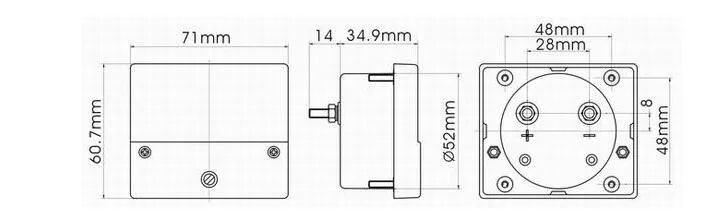 DH-670 DC 0-50A аналоговая AMP Панель Амперметр со стрелкой тип панель измерителя тока