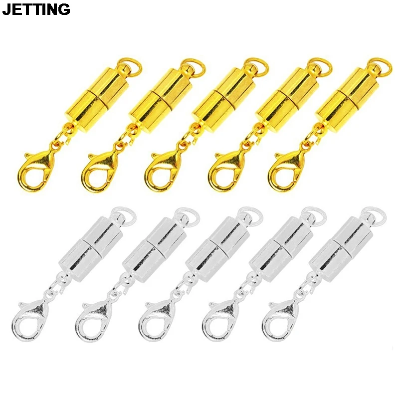 

JETTING 5 Pcs/lot DIY Jewelry Findings Metal Strong Magnetic Clasps With Lobster Clasp For Making Necklaces Bracelets Buckles
