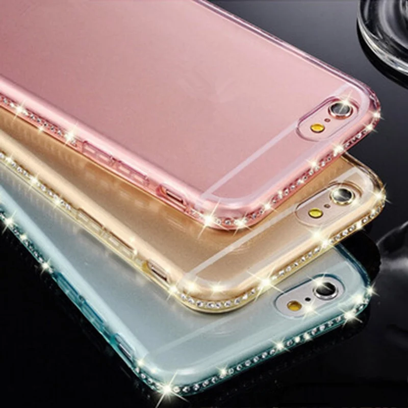 

Diamond Bling Transparent Phone Case Cover for iPhone 6 6S Plus Soft TPU Clear Cover Case For iPhone 8 7 Plus X XS MAX XR
