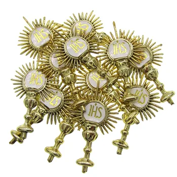 

12Pcs Mini first communion favor gold holy sacrament baptism christening party table decoration 27 x 44mm