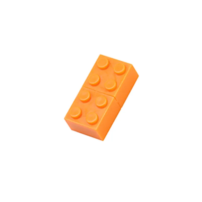 Флеш-накопитель, строительные блоки, usb флеш-накопитель, 4 ГБ, 8 ГБ, 16 ГБ, 32 ГБ, 64 ГБ, 128 ГБ, игрушка, кирпичная память, usb флешка, креативный подарок, флешка - Цвет: orange