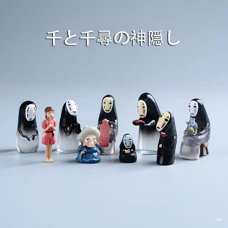 Тихиро миядзаки Хаяо Унесенные Призраками Фигурку Studio Ghibli Аниме Смолы Figuras Kaonashi Chihiros Парилки Мини-Детские Игрушки - Цвет: 9 pcs