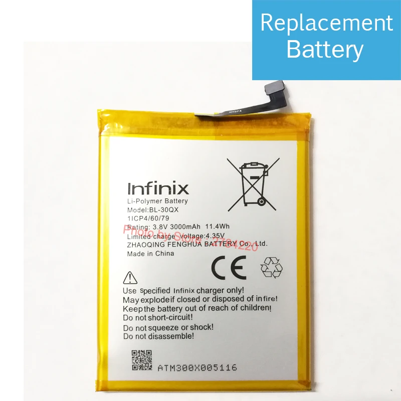 3.8V 3000mAh Replacement Battery For Infinix Hot S X521 X