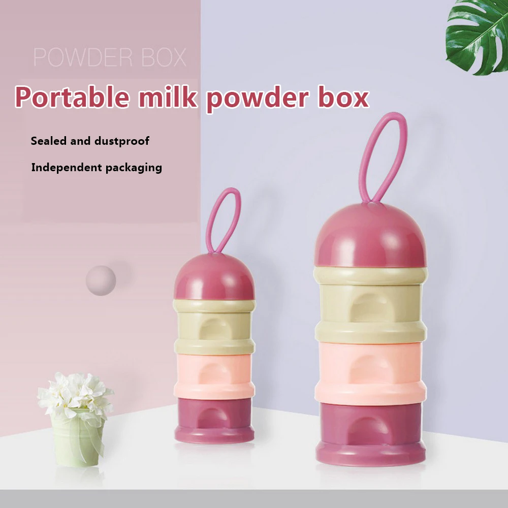 

Three Layers Baby Portable Milk Powder Container Food Storage Box Convenient Cute Design Infant Dispenser Container