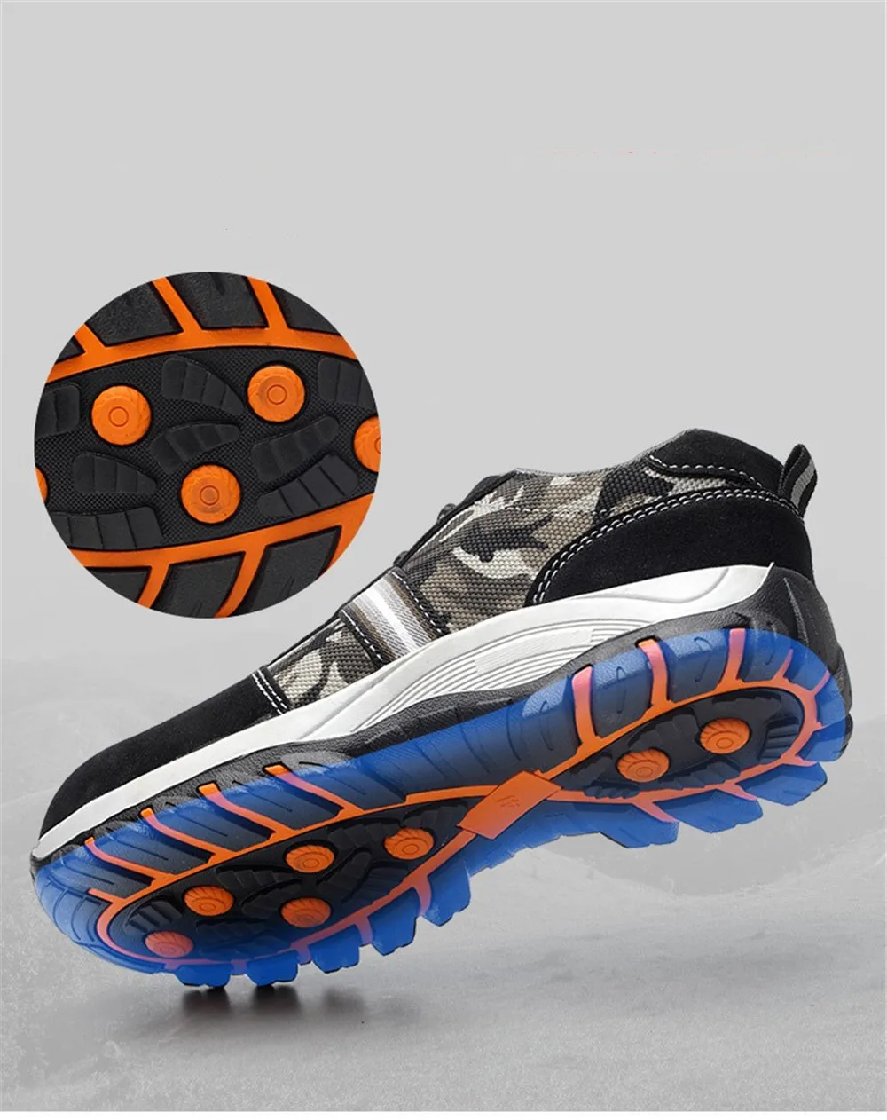 Dewbest/Мужская защитная обувь со стальным носком, со стальным носком, с нескользящей подошвой, Классическая конструкция, Мужская рабочая обувь, Размеры 35-48