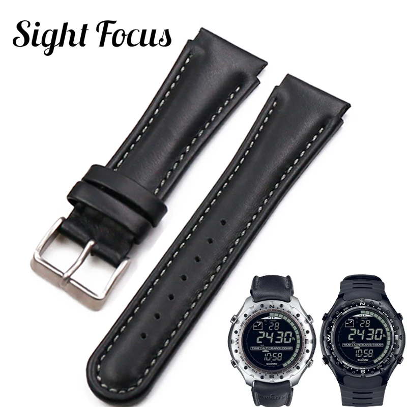 

22mm Black Genuine Leather Watch Strap For SUUNTO X-LANDER Watch Armband Bracelet de Montre Uhrenarmband fit SUUNTO X-LANDER