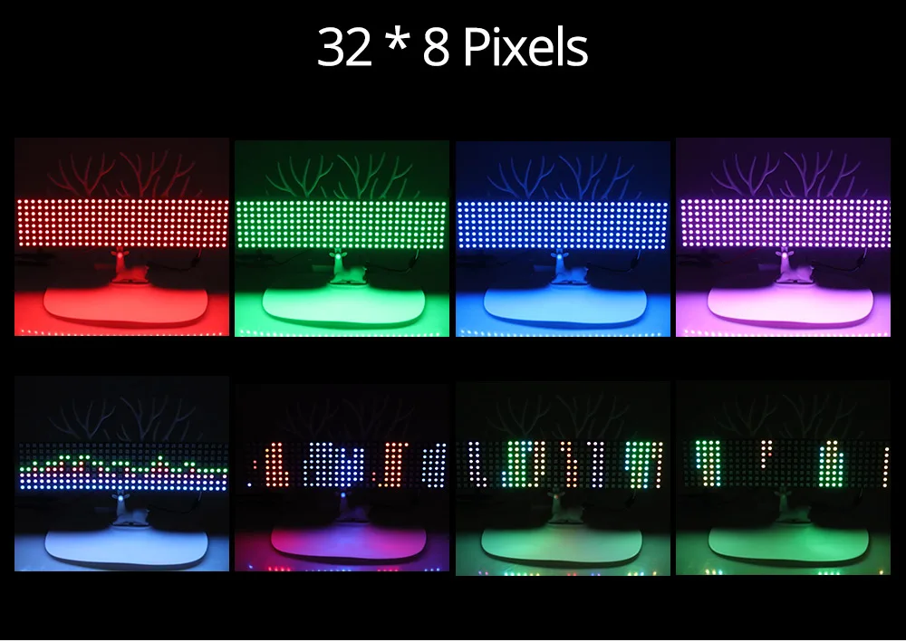 DC5V 8*8 16*16 8*32 пикселей WS2812 WS2812b светодиодный модуль гибкая лента RGB индивидуально адресуемый полноцветный запрограммированный экран