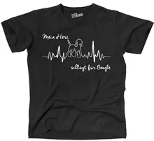 2020 mode heißer verkauf THEART T-Shirt Hunde Hund HERZSCHLAG BEAGLE mein Herz Siviwonder T hemd
