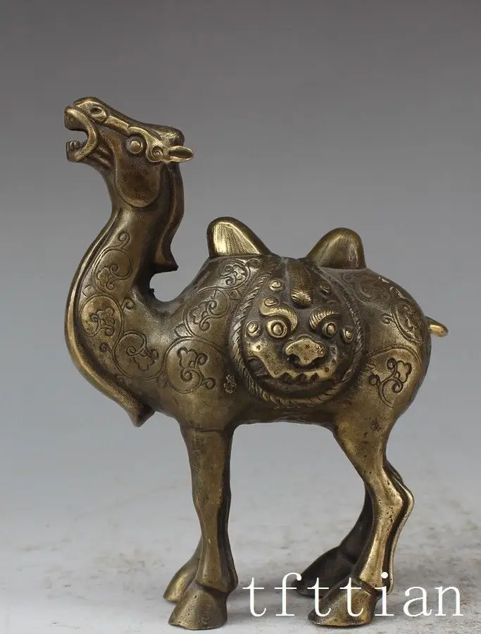 

christmas Chinese Fengshui Folk bronze Animal auspicious Shuangfeng llama camel Statue halloween