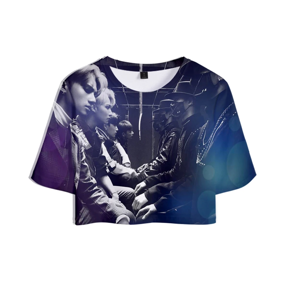 

Kpop ATEEZ Group Photo 3D Print T-shirts Summer Fashion Tops Women Casual Harajuku Clothes Tops Print Plus Size