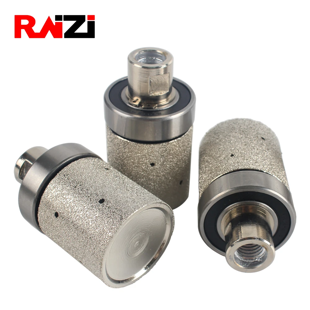 Raizi 2 Inch Vacuum Brazed Diamond Grinding Drum Wheel Coarse Medium Granite Marble Stone Angle Grinder Sink Grinding Wheel