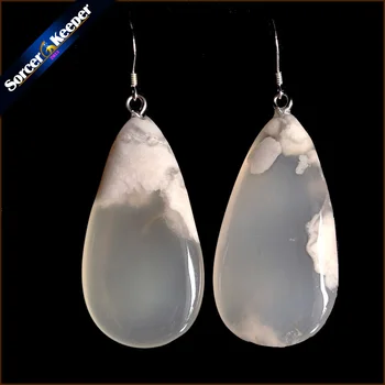 

Genuine 925 Sterling Silver Cherry Blossoms Agate Drop Earrings Purple Fine Jewelry Gift for Woman 100% Natural Gem Stone WS459