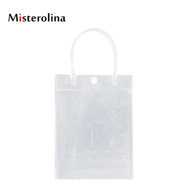 

Misterolina New Clear Tote Bag Transparent Purse Shoulder Handbag Stadium Approved Cosmetic Bag Makeup Bag