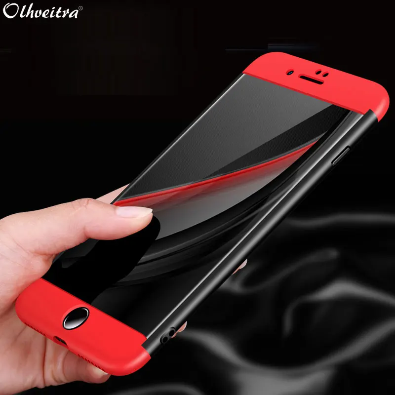 Olhveitra For iPhone XS MAX XS XR X Cover For iPhone 7 7 Plus Case 3 In 1 Hard PC Protect Original Case For iPhone 8 8 Plus Case Olhveitra For iPhone XS MAX XS XR X Cover For iPhone 7 7 Plus Case 3 In 1 Hard PC Protect Original Case For iPhone 8 8 Plus Case