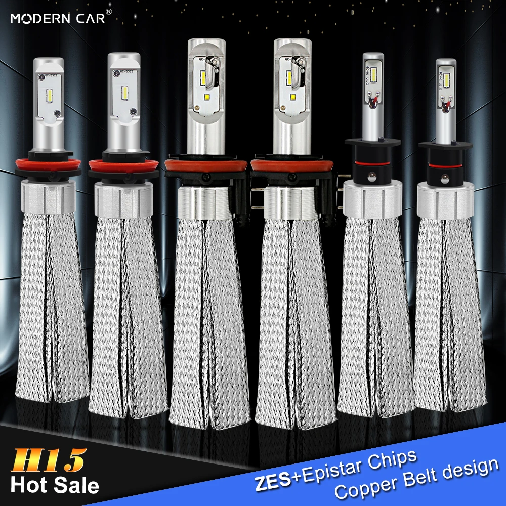 Современный автомобиль 8C H15 LED Фары для авто 80 Вт 8000lm H4 H7 H11 H1 H3 9005 9006 Canbus Epistar 6000 К