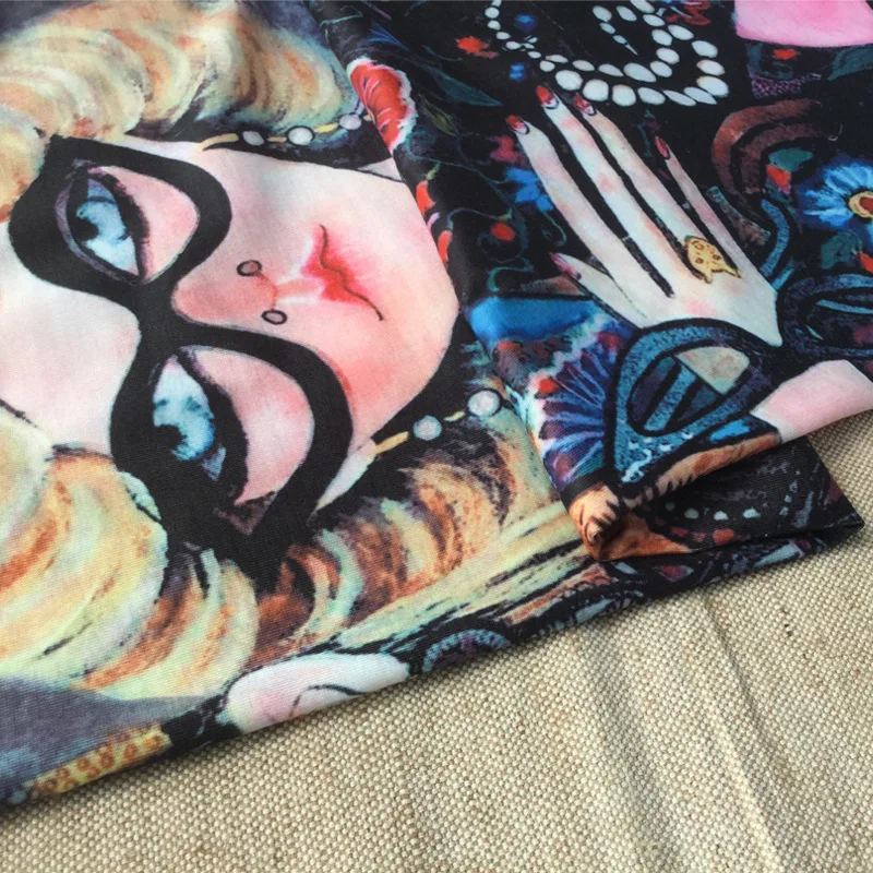 2018 новые модели для весны/летние цифры рисунок вязаный цифровая печать ткани