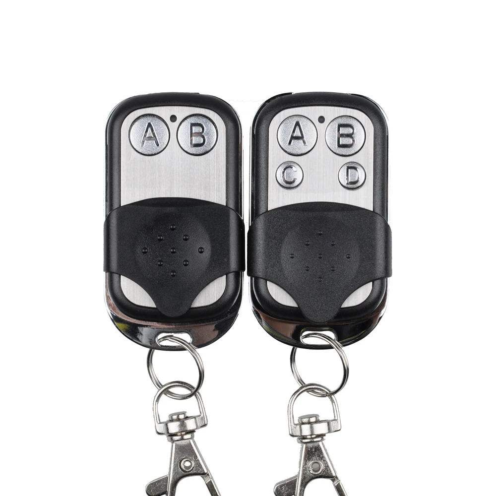 

Metal Push Button RF Remote Control Transmitter AB / ABCD 2/4 Button 315/433MHZ Wireless Remote Control SC2260 EV1527 50PCS/Lot
