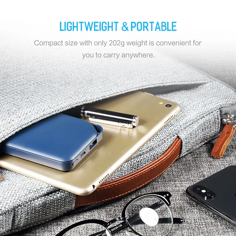 ROCK 10000mAh Polymer Power Bank for Xiaomi for iPhone, Portable Slim 10000 mAh Power bank External Battery powerbank charger