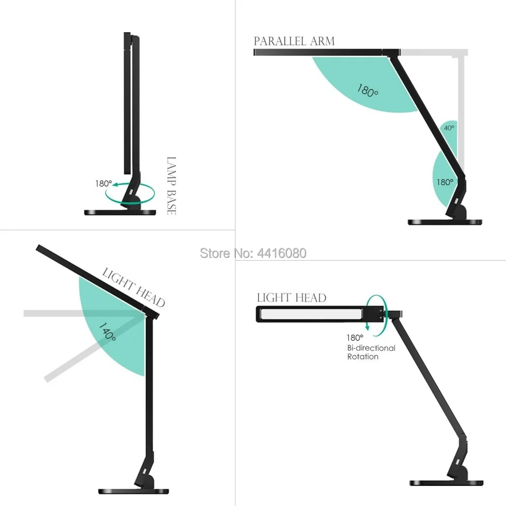 Многофункциональная настольная лампа 15 Вт и 4 вида освещения настольная Светодиодная лампа с DC5V2A usb зарядным портом сенсорное управление, функция памяти