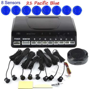 

car accessory buzzer Car Parking sensor 8 sensors Buzzer Backup Radar Detector System Reverse Sound Alert 44 colors available