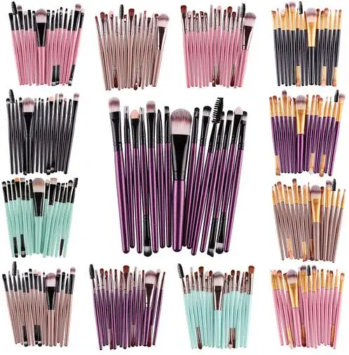 

Maang 15Pcs Makeup Brushes Set Eye Shadow Foundation Powder Eyeliner Eyelash Lip Make Up Brush Cosmetic Beauty Tool Kit Hot