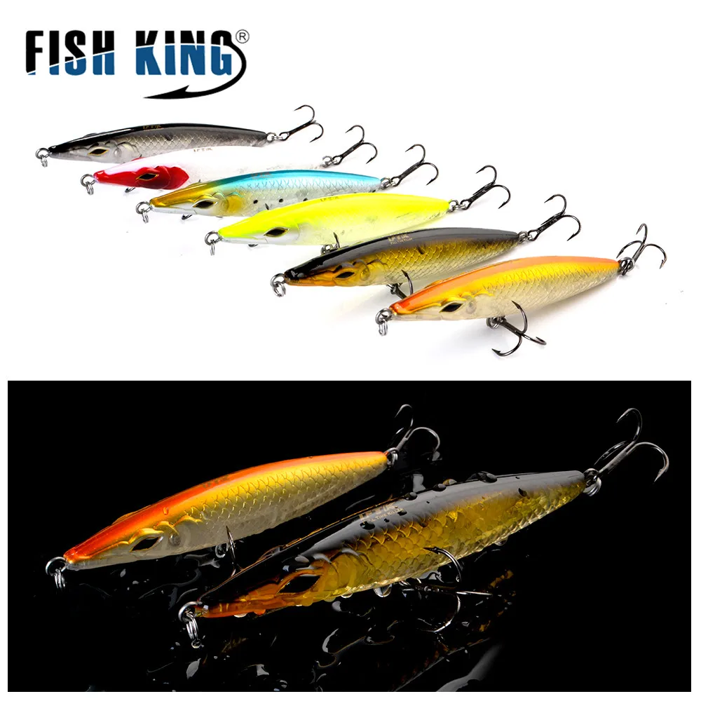 

Fish King 90-150mm popper pencil lures long cast pencil baits floating fishing for topwater lure noeby top water lure ice fish