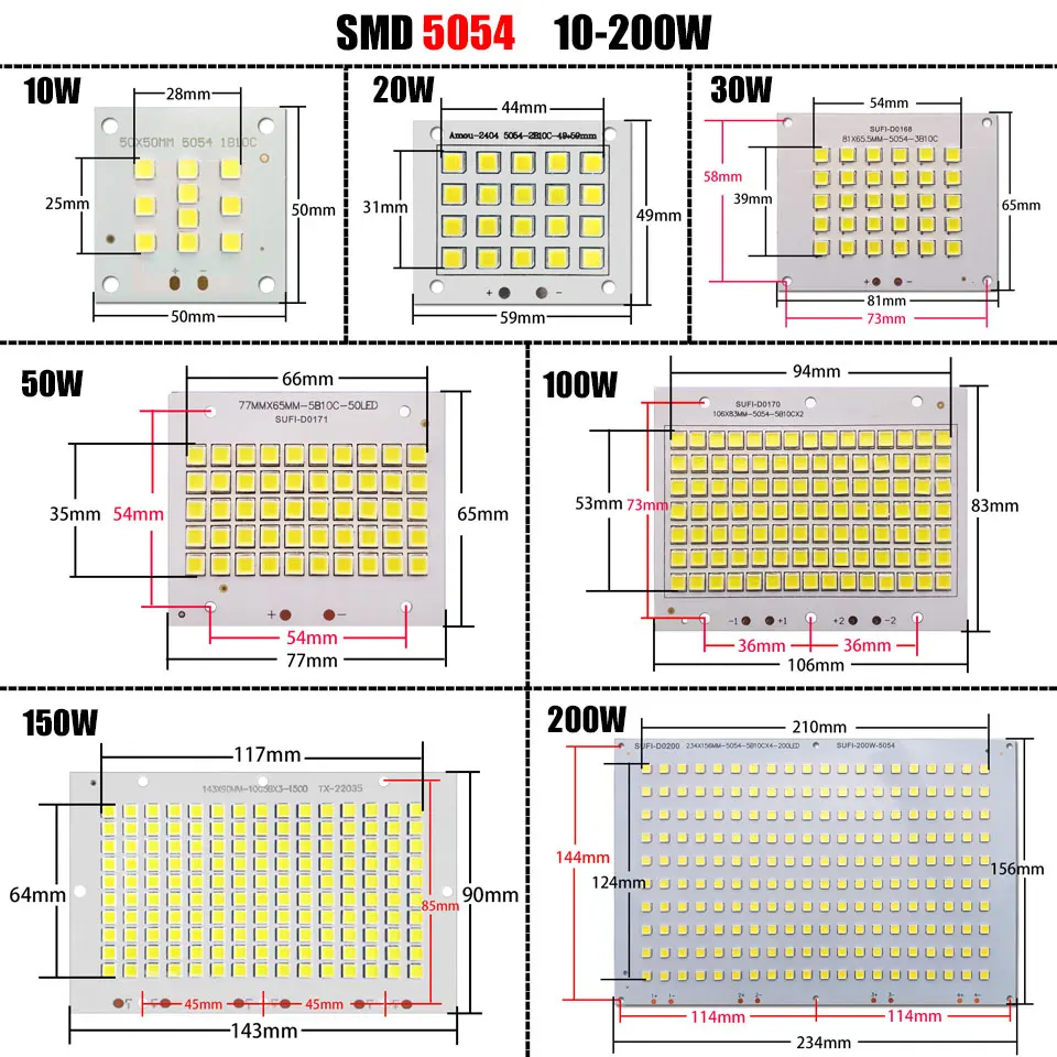 Полный Мощность светодиодный floodling источник SMD5730 10W 20W 30W 50W 100W 150W 200W светильник доска светодиодный Алюминий пластина для DIY светодиодный прожектор светильник