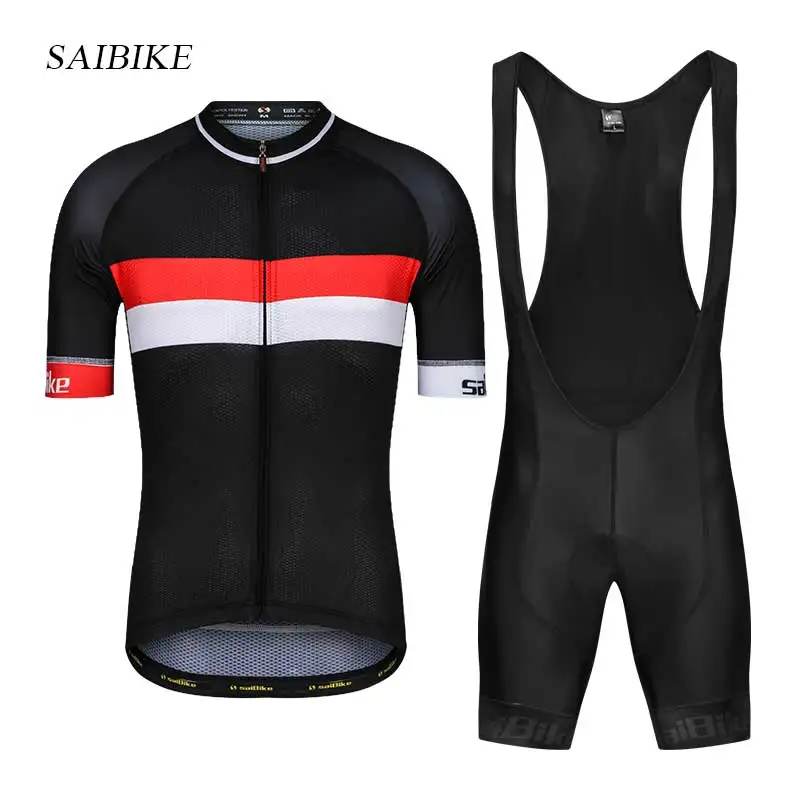 SaiBike Летняя мужская MTB велосипедная одежда дышащие горные велосипедная одежда Ropa Ciclismo быстросохнущая велосипедная Джерси набор - Цвет: S1802RWS