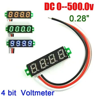 

DYKB 4 bit 0.28 inch DC 0-500V digital voltmeter LED Display Panel volt Meter Voltage Indicator Monitor Tester Meter 5V 12V
