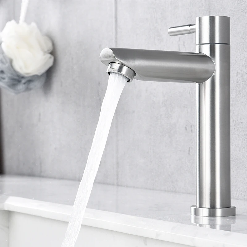 Preise Edelstahl Bad Becken Waschbecken Wasserhahn Deck Montiert Einzigen Kalten Wasserhahn Rost Und Korrosion Widerstand Bad Waschbecken Wasserhahn